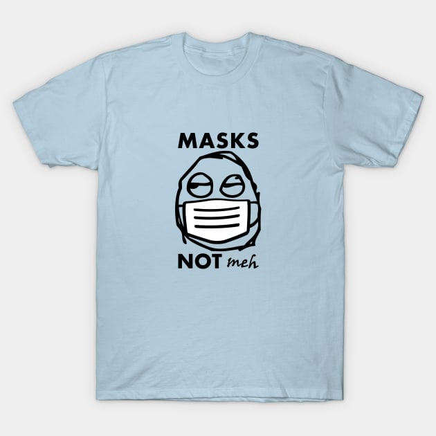 Masks Not Meh Funny PSA T-Shirt by Electrovista